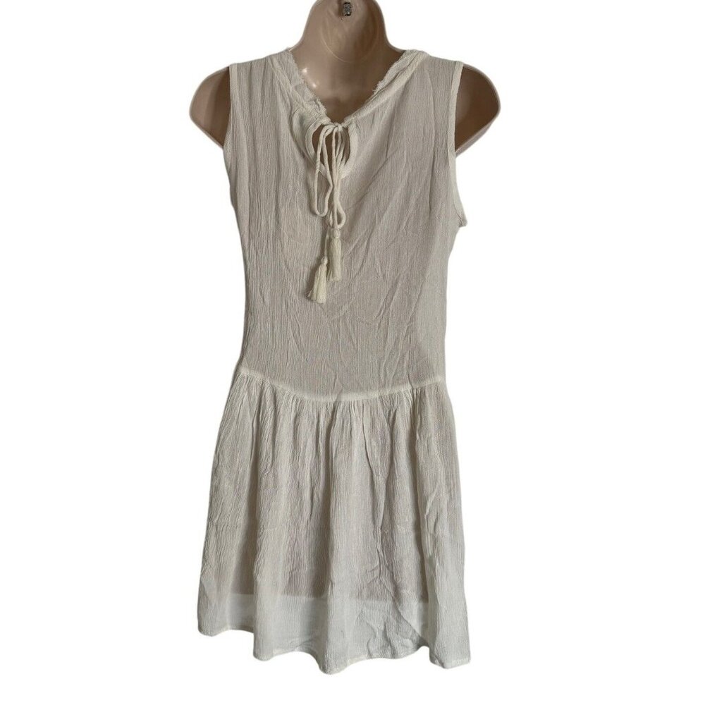Anthropologie RAGA Women's Sz XS White EMBROIDERED PEARL Baby Doll Midi Dress - Picture 5 of 10